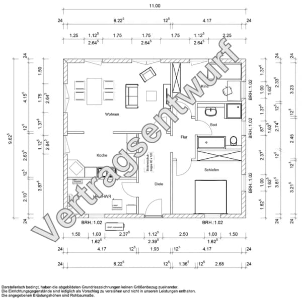 Immobilie in Lehesten - Town & Country Bungalow 92 – ebenerdiges Wohnen | Grundstück ca. 538 m² in Lehesten - Bild 3