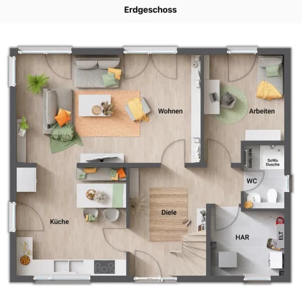Immobilie in Altenkunstadt - Modernes Town & Country Stadthaus Flair 152 – 5 Zimmer, klare Architektur, zukunftssichere Technik in Altenkunstadt-Woffendorf - Bild 2