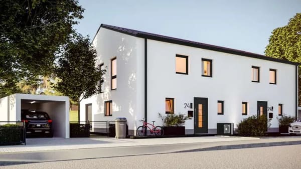 Immobilie in Hiltenfingen - neue Doppelhaushälfte (Haus F) KFW 55 in der Ortsmitte - Bild 1