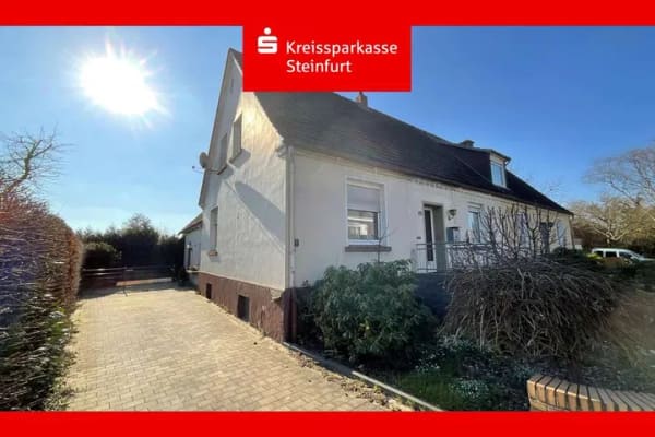 Immobilie in Lengerich - Renovierungsbedürftige Doppelhaushälfte mit Potenzial und weiterem Baugrundstück - Bild 0
