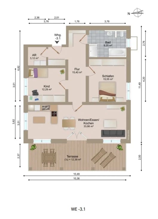 Immobilie in Mitterfels - JETZT AFA 5% sichern! Neubauwohnung mit Aufzug im KFW 55 Stand! - Bild 3