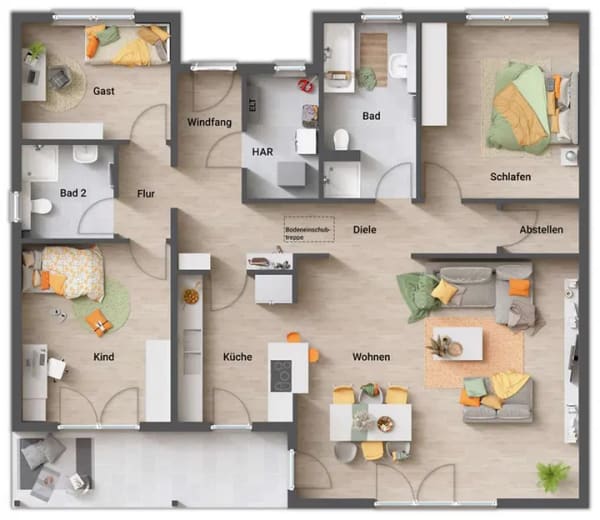 Immobilie in Schallodenbach - Winkelbungalow 128, Preis inkl. Grundstück, massiv gebaut - Bild 4