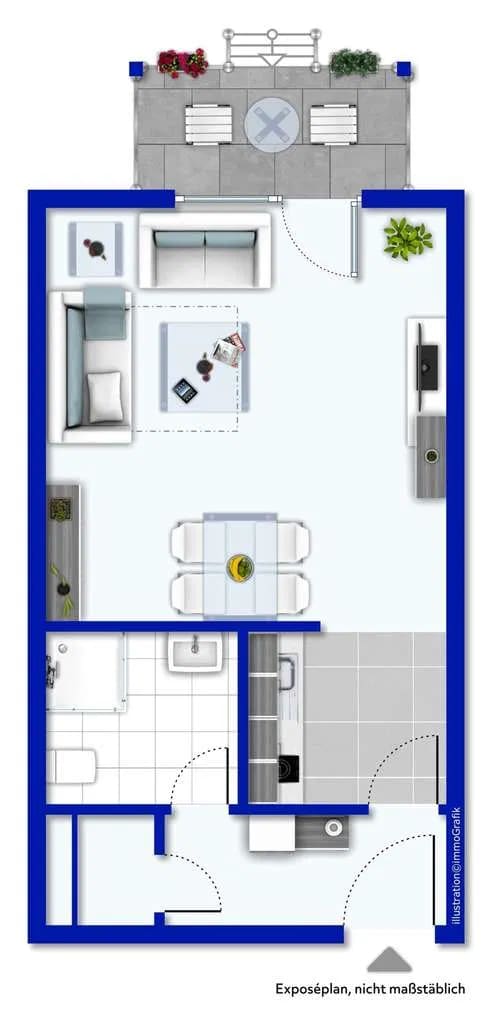 Immobilie in Dresden - Solide Kapitalanlage! 1-Zi-Apartment mit Terrasse in DD-Langebrück! - Bild 4