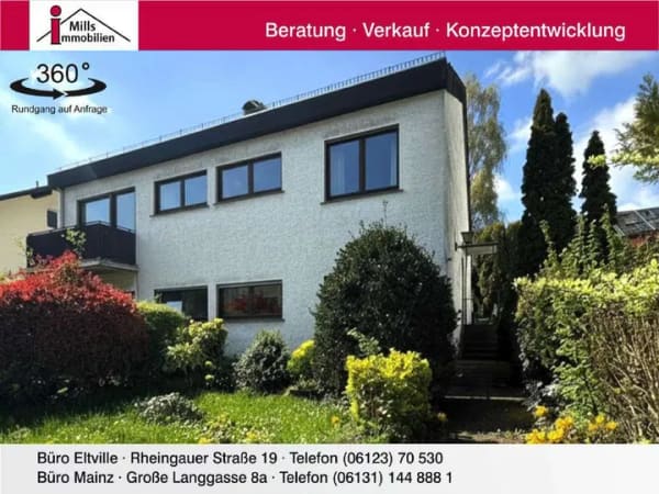 Immobilie in Eltville am Rhein - Freistehendes Einfamilienhaus mit Einliegerwohnung und traumhaften Garten 
in ruhiger Ortsrandlage von Eltville-Hattenheim - Bild 0