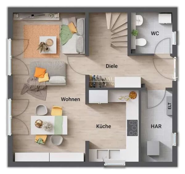 Immobilie in Schauren - Raumwunder 90, Preis inkl. Grundstück, massiv gebaut - Bild 4