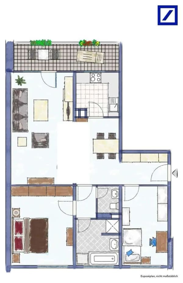 Immobilie in Ratingen - 3- Zimmerwohnung mit Sonnenloggia - 5.OG MIT AUFZUG !! - Bild 1