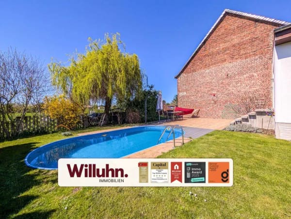 Immobilie in Eilenburg - Idyllisch Wohnen - Hobby - Vermietung: 3 WE mit großem Grundstück, Pool, Gartenhaus, Werkstatt - Bild 0