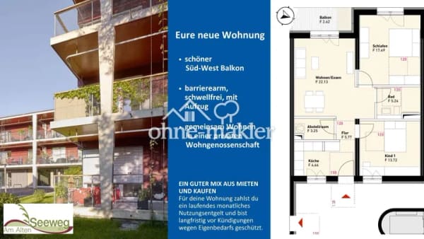 Immobilie in Rödermark - Am Alten Seeweg - 2-Zimmer - private Wohngenossenschaft in Rödermark (AAS) - Bild 1