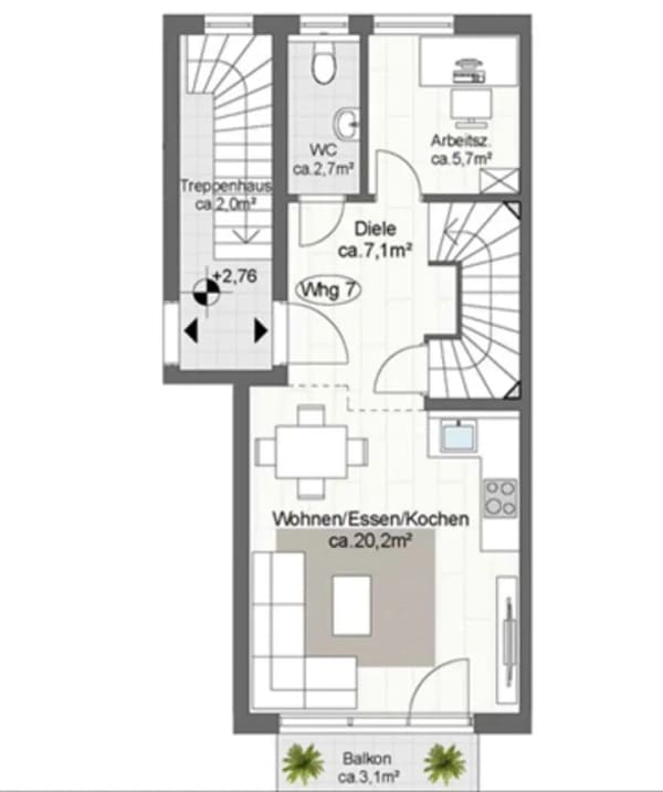 Immobilie in Großweil - Traumwohnung mit Bergblick. Energieeffizient und naturnahes wohnen im LKr.  Garmisch - Bild 3