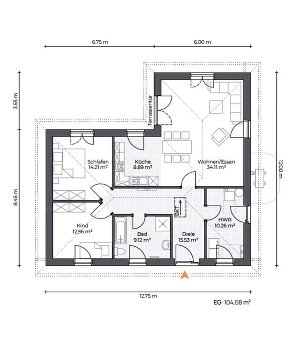 Immobilie in Vierhöfen - Winkelbungalow mit Grundstück ! - Bild 2