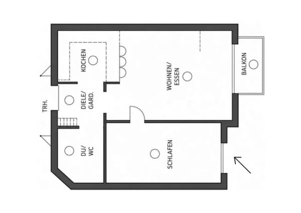 Immobilie in Aichtal - Gepflegte 2-Zimmer-Wohnung in 72631 Aichtal OT Neuenhaus - Bild 1