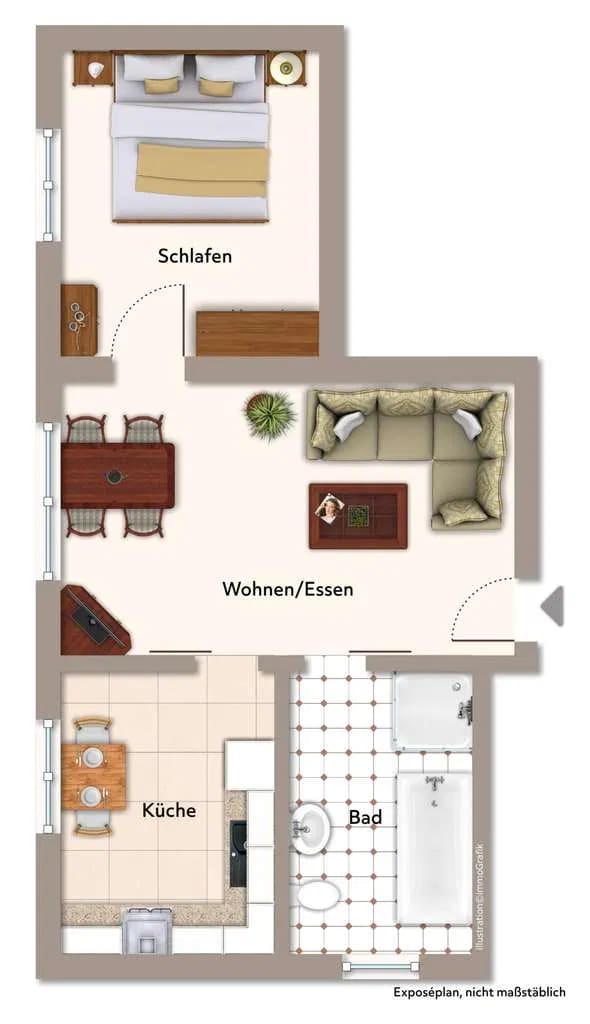 Immobilie in Hemhofen - Sofort einziehen oder vermieten...Möblierte 2-Zi.-UG-Wohnung in Hemhofen - Bild 1