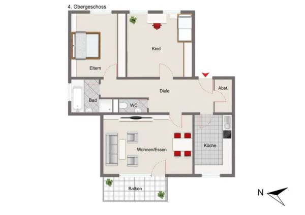Immobilie in Rümmingen - Großzügige 3-Zimmer-Eigentumswohnung mit Balkon und Garage in ruhiger Wohnlage von Rümmingen! - Bild 1