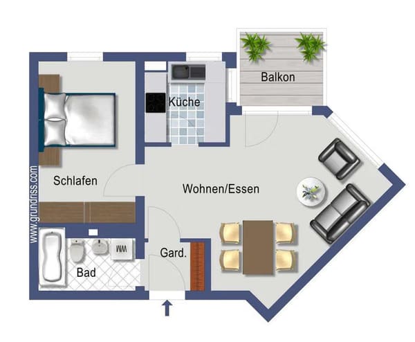 Immobilie in Weil der Stadt - Renovierungsbedürftige 2-Zimmerwohnung in größerer Wohnanlage - Bild 2