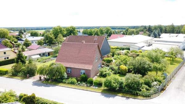 Immobilie in Ludwigslust - Obstbäume, Terrasse, Kamin und viel Raum für Familie, Hobby oder Homeoffice  - Bild 1