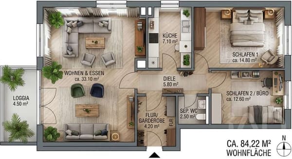 Immobilie in Ottobrunn - Helle 3-Zimmer-Eigentumswohnung in Ottobrunn-Ideal zum Selbstwohnen oder als Kapitalanlage - Bild 0