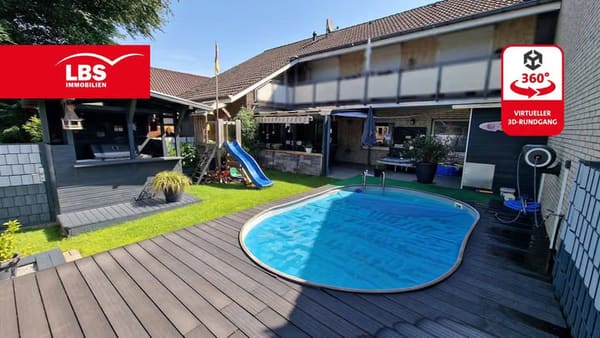 Immobilie in Hünxe - Großzügige Erdgeschosswohnung mit Pool und Garage im 2-Familienhaus - Bild 0