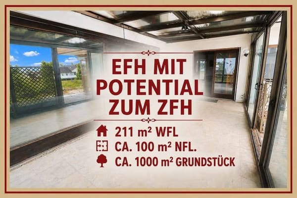 Immobilie in Gangkofen - Kapitalanlage oder zur Eigennutzung -  Zweifamilienhaus mit Wintergarten, Balkon und großem Garten - Bild 0