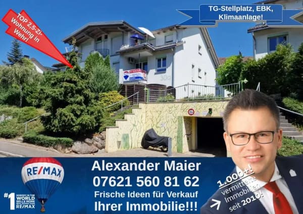 Immobilie in Wehr - Lichtdurchflutetes Wohnglück: Charmante 2,5-Zimmer-Wohnung mit Balkon und Tiefgarage in Wehr - Bild 0