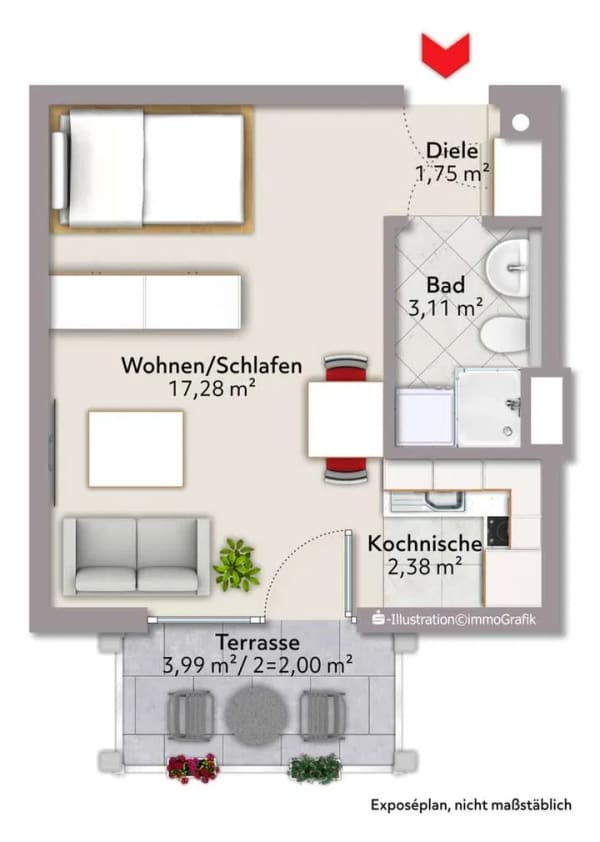 Immobilie in Mindelheim - Preisreduzierung! Schickes Apartment in Mindelheim - Bild 1
