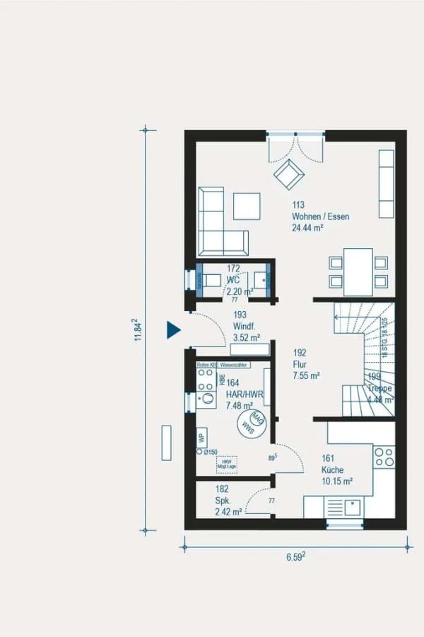 Immobilie in Glött - Modernes Doppelhaus Double 4 - Raumwunder mit Ausbaupotenzial - Bild 1