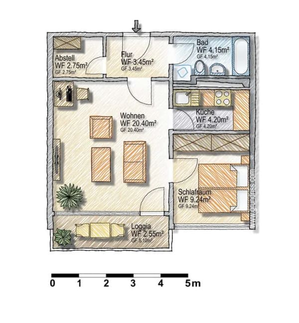 Immobilie in Egelsbach - Kapitalanlage im Rhein-Main-Gebiet: Attraktiv vermietete 2-Zimmer-Wohnung mit Loggia in Egelsbach! - Bild 2