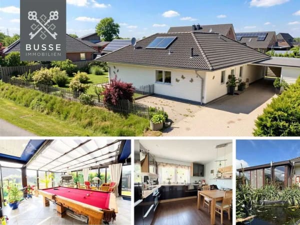 Immobilie in Stedesand - Modern-Innovativ–Stilvoll. Gepflegter Bungalow mit großem Wintergarten. Ein Zuhause zum Wohlfühlen. - Bild 0
