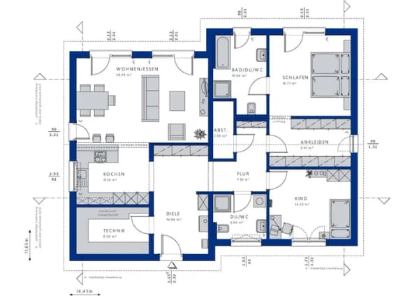 Immobilie in Beilrode - Bungalowtraum - barrierefrei & komfortabel. Natürlich BIEN-ZENKER. AMBIENCE 130 Schlüsselfertig - Bild 1