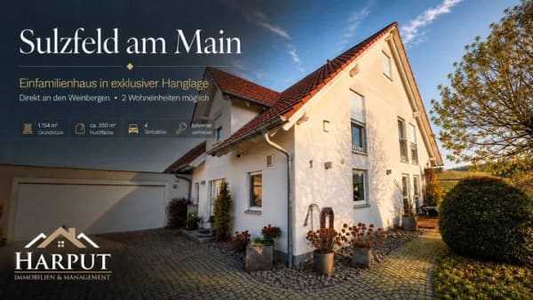 Immobilie in Sulzfeld am Main - Freistehendes Einfamilienhaus in Hanglage an den Weinbergen - Bild 0