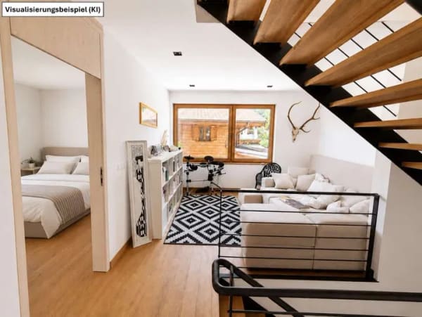 Immobilie in Oberammergau - Modernes Holzhaus im Bauhausstil, mit mehreren Dachterrassen und Bergblick - Bild 4