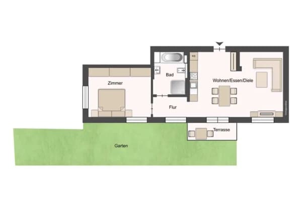 Immobilie in Ehrenkirchen - Ihr neues Zuhause mit Charme – Exklusive 2-Zimmer-Wohnung mit Terrasse - Bild 4