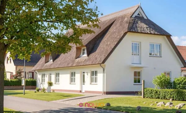 Immobilie in Garz - Reetdachhaus auf Usedom – Doppelhaushälfte mit Südgarten und Ausbaupotenzial - Bild 1