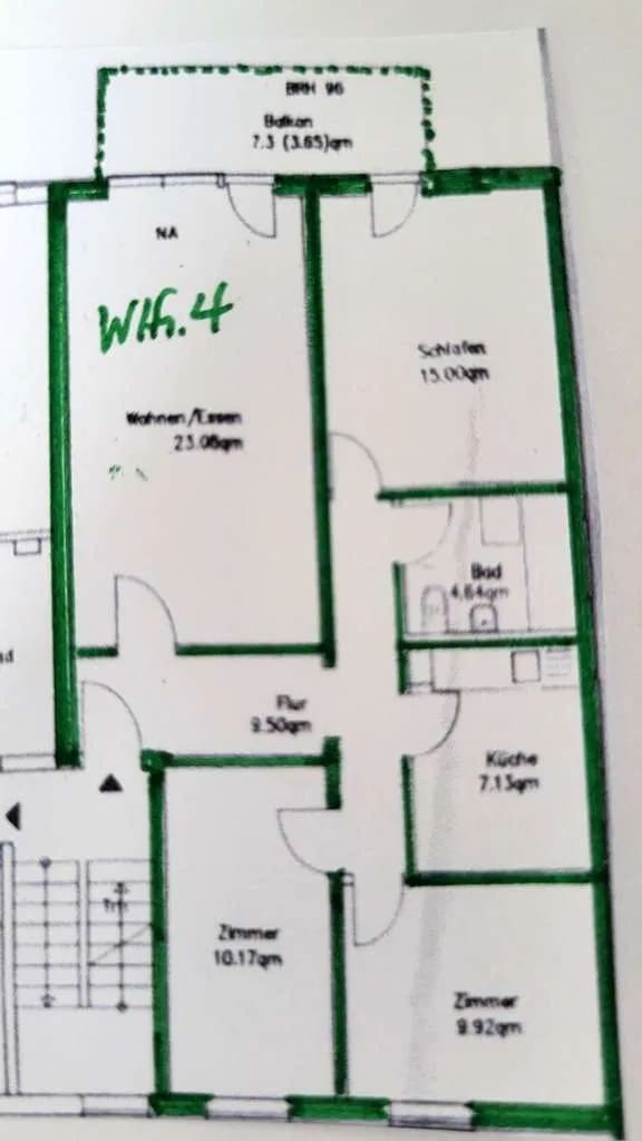 Immobilie in Pfungstadt - Reserviert ! 4-Zi.-Wohnung mit Balkon, Garage u. Kellerraum 1. OG in ruhiger Lage von Eschollbrücken - Bild 3