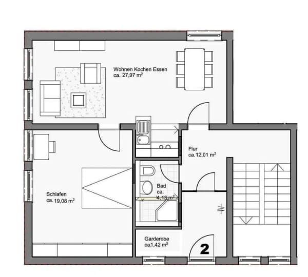 Immobilie in Bogen - Wohnen auf zwei Ebenen – 3 Zimmer Maisonette-Wohnung mit großer Terrasse in Bogen - Bild 3