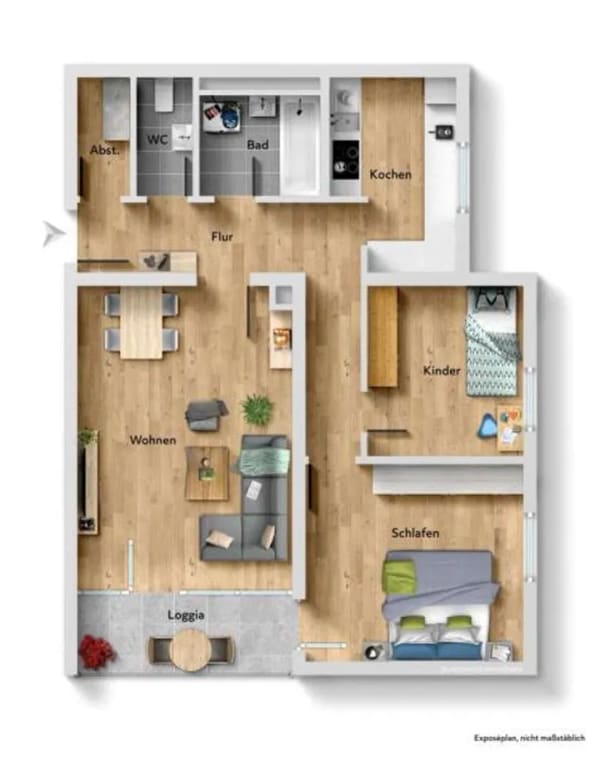Immobilie in Ostfildern - Sofort beziehbare tolle 3 Zimmer-Wohnung mit Balkon & Aufzug in Ostfildern! - Bild 2