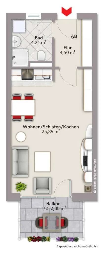 Immobilie in Ettringen - Charmante 1-Zimmer-Wohnung in Ettringen - Bild 1