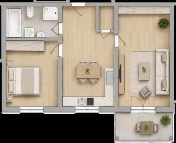 Immobilie in Monheim - Moderne 2-Zimmer-Eigentumswohnung mit Südbalkon, Fußbodenheizung und sehr niedrigen Nebenkosten - Bild 0