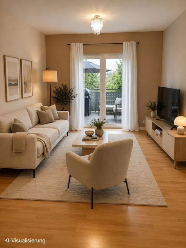 Immobilie in Monheim - Moderne 2-Zimmer-Eigentumswohnung mit Südbalkon, Fußbodenheizung und sehr niedrigen Nebenkosten - Bild 1