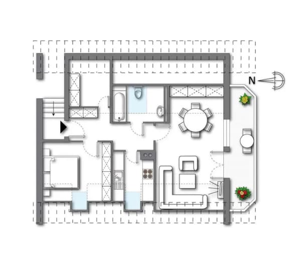 Immobilie in Bad Hindelang - 2-Zimmer-Dachgeschosswohnung mir unverbaubarem Bergblick in Bad Hindelang - Bild 1