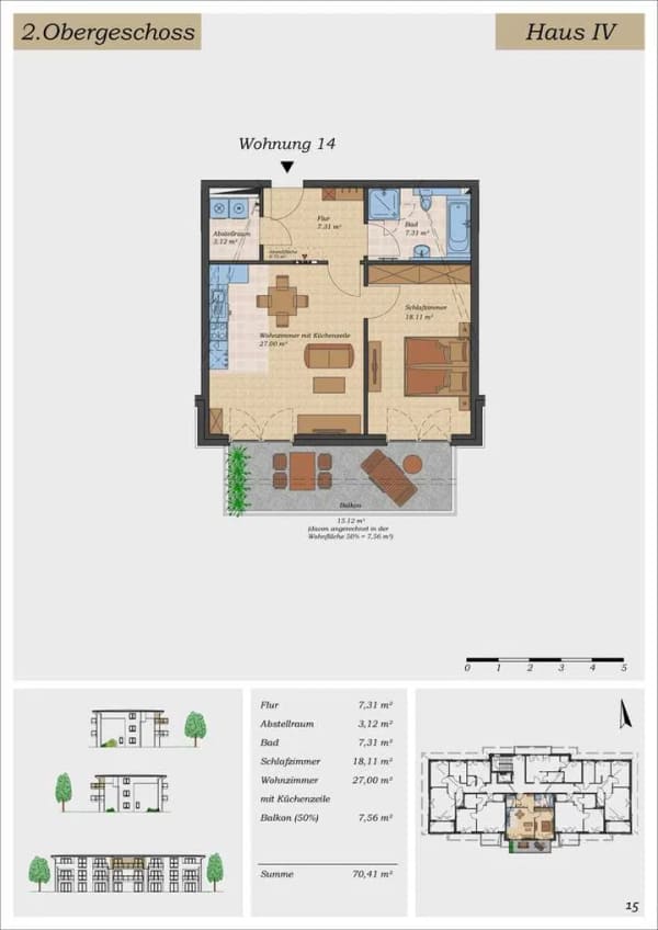 Immobilie in Hasloh - Provisionsfrei | Moderne 2-Zi.-Wohnung Nr. 14, Haus 6 | Aufzug | Balkon | PKW-Stellplatz - Bild 1