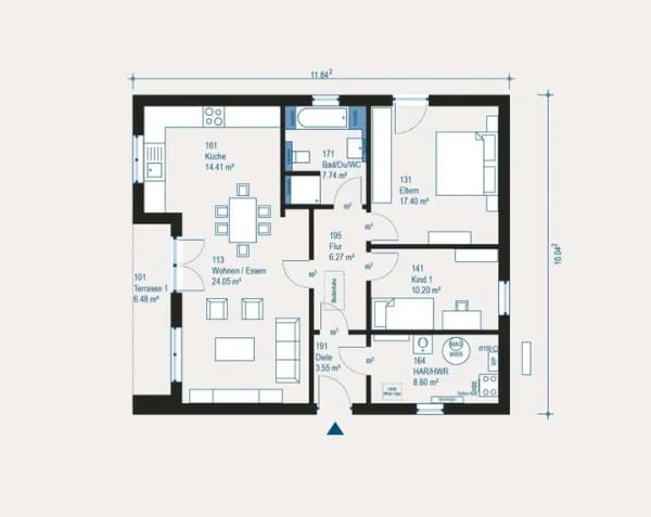 Immobilie in Burgoberbach - Bungalow in Burgoberbach - Individuell geplant, effizient gebaut - Bild 2