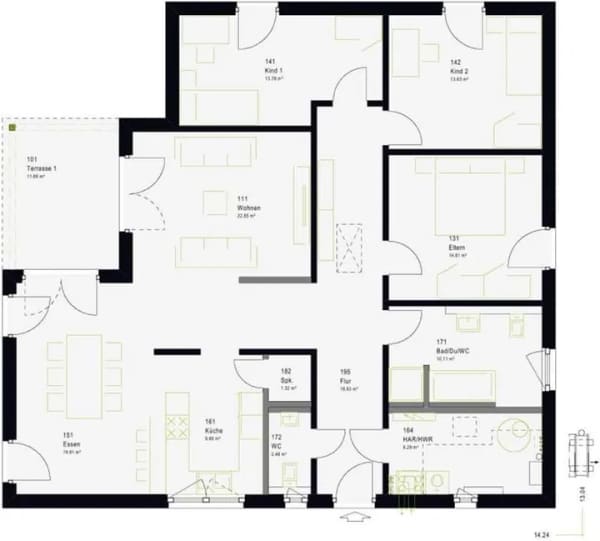 Immobilie in Birstein - Das ComfortStyle 14.02 W: 43-m²-Wohnzimmer und Speisekammer - Bungalow-Wohnen in groß - Bild 1