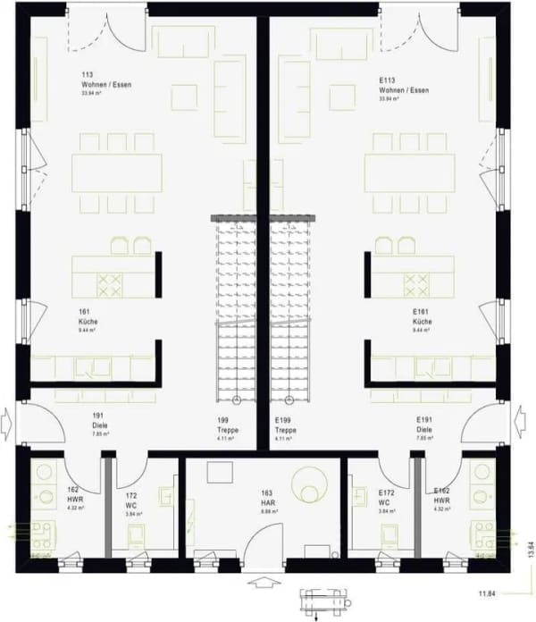 Immobilie in Flörsbachtal - Das FamilyStyle 26.03 S: 269 m² Nettogrundfläche - das größte Satteldach im Generationen-Programm - Bild 1