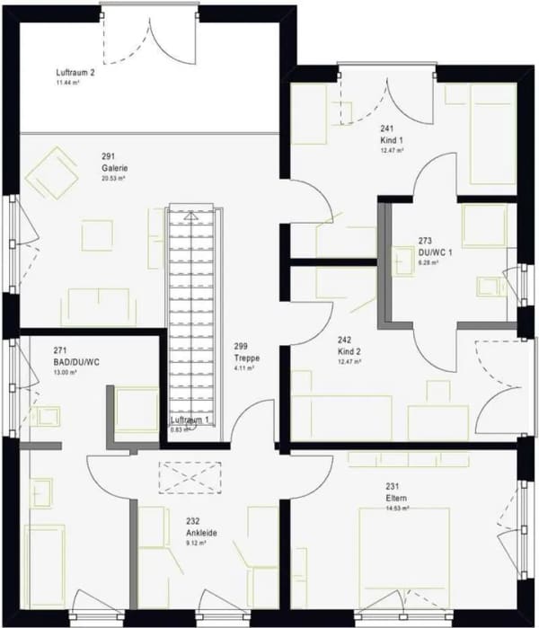Immobilie in Flörsbachtal - Das LifeStyle 19.02 P: 30-m²-Galerie und 19-m²-Bad - das großzügigste Obergeschoss der Serie - Bild 2