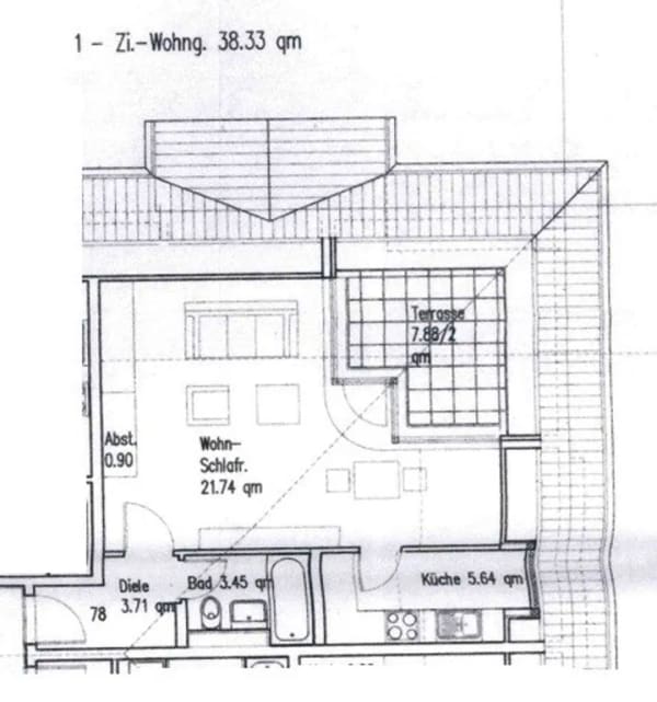 Immobilie in Putzbrunn - Brück Immobilien - Voll möbliert u. bezugsfrei! Stilvolle 1-Zi.-Wohnung mit sonniger Dachterrasse - Bild 1