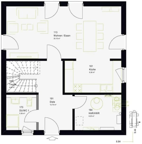 Immobilie in Schlüchtern - Das LifeStyle 13.10 F: Duschbad unten, 20-m²-Elternzimmer oben - der kompakteste Kubus - Bild 1