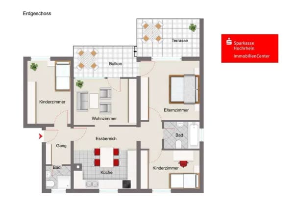 Immobilie in Klettgau - Ein Zuhause zum Genießen - Gepflegte Erdgeschosswohnung mit Balkon, Terrasse und Garage - Bild 2