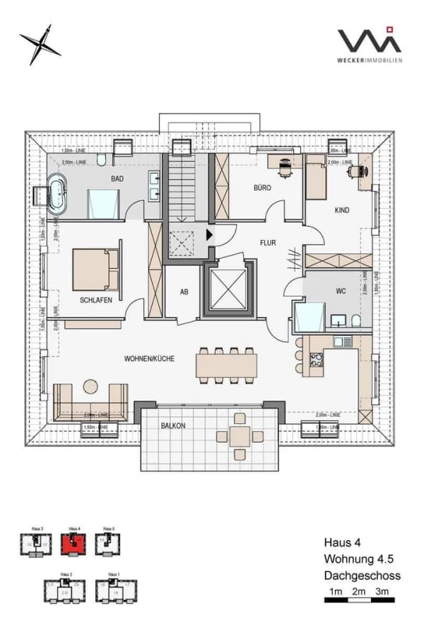 Immobilie in Glandorf - WOHNEN IM SEILERPARK! Penthaus-Wohnung mit sonnigem Balkon (KfW 40 + QNG) - Bild 4