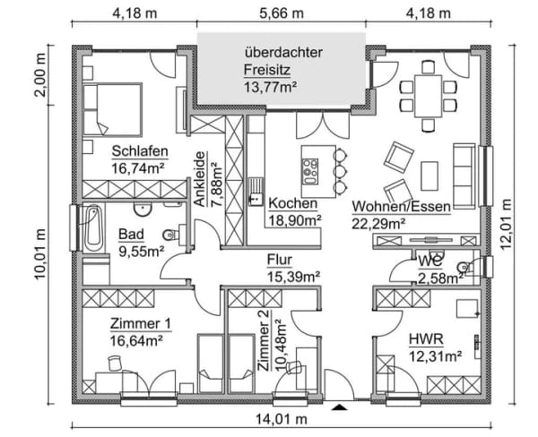 Immobilie in Bad Belzig - Smarter Bungalow mit großer überdachter Terrasse - Bild 0