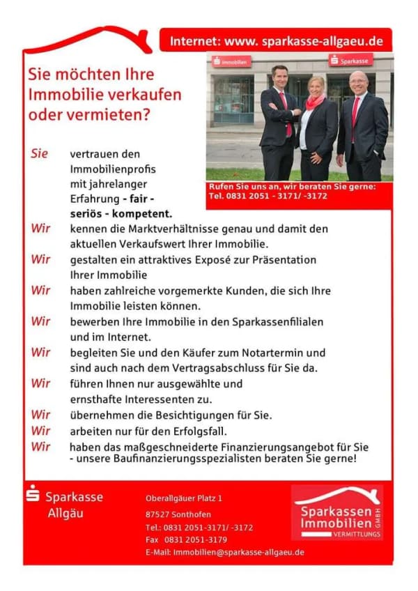 Immobilie in Oberstdorf - Interessante Kapitalanlage "Sale & Lease Back" - in ruhiger Ortsrandlage von Oberstdorf - Bild 2